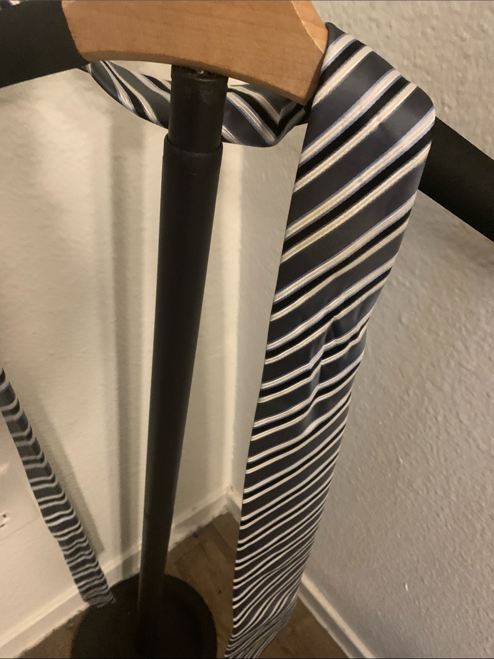 Striped Navy and White Men's Necktie